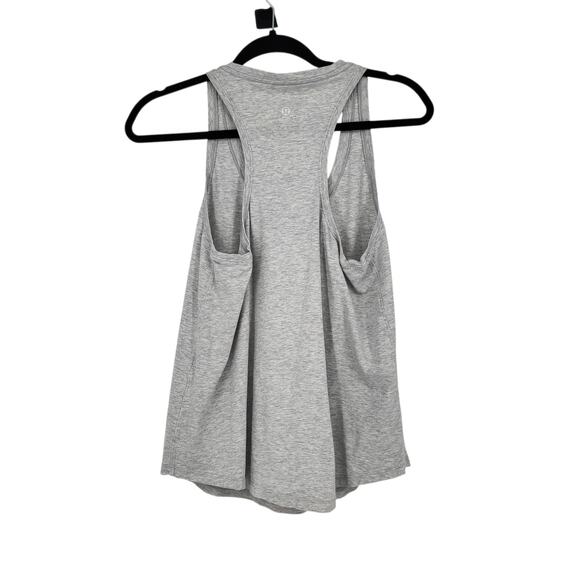 2PC Lot Lululemon Heathered Gray & White Jersey Racerback Love Tank Tops Size 8 - Picture 4 of 7